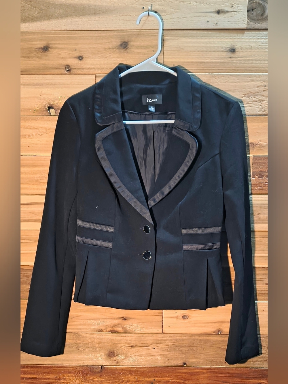 Cropped Tailored Blazer By IZ Byer - Size M - Black Color
